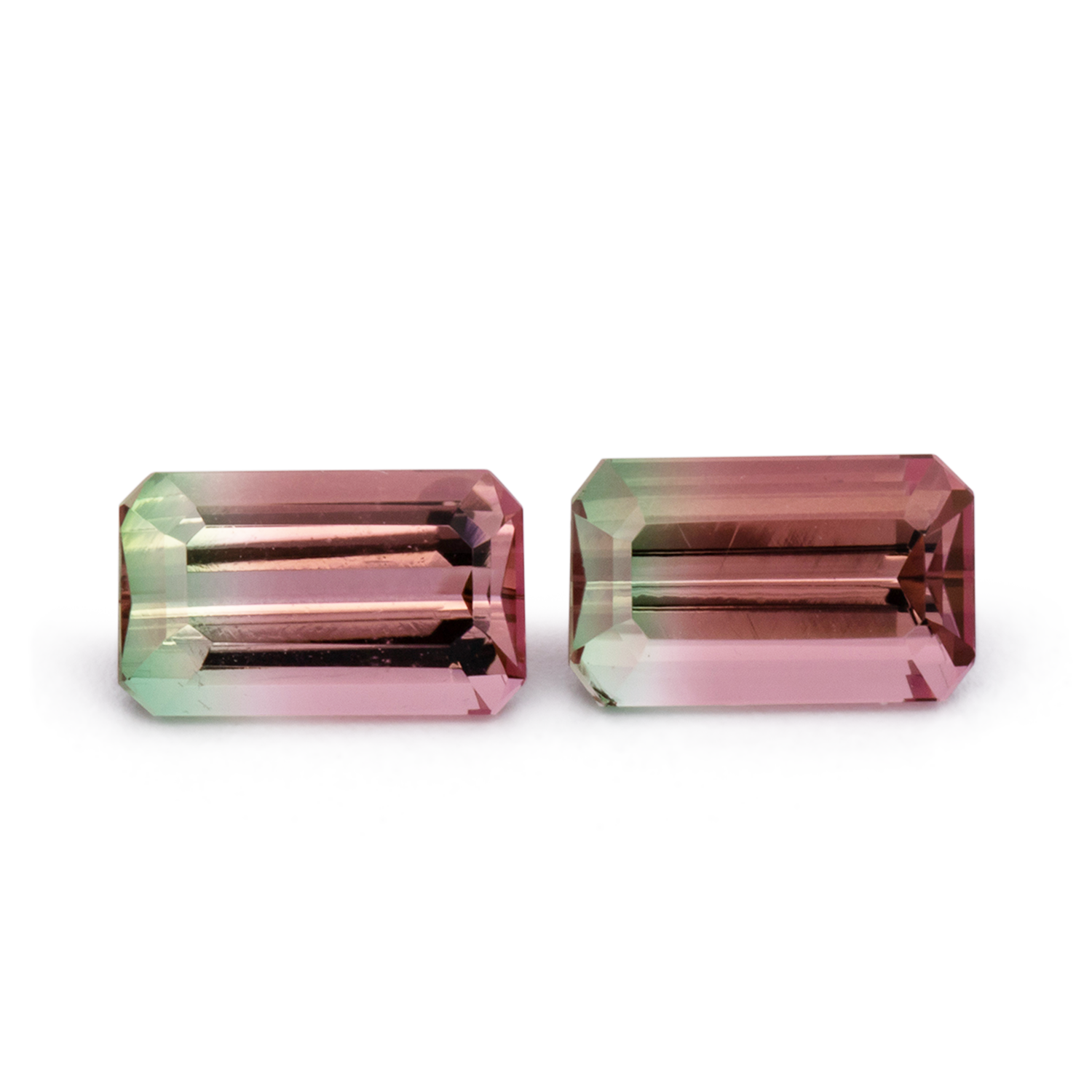 Turmalin Paar - bunt, achteck, 7.5x4.5 mm, 1.89 cts, Nr. TR991112