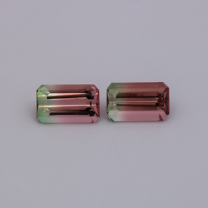 Turmalin Paar - bunt, achteck, 7.5x4.5 mm, 1.89 cts, Nr. TR991112