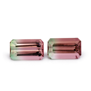 Turmalin Paar - bunt, achteck, 7.5x4.5 mm, 1.89 cts, Nr. TR991112