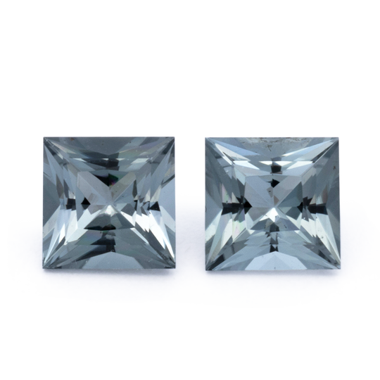 Turmalin Paar - grau, rechteck, 5.5x5.5 mm, 1.58 cts, Nr. TR991133