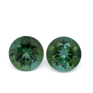 Turmalin Paar - grün, rund, 8x8 mm, 3.88 cts, Nr. TR991138