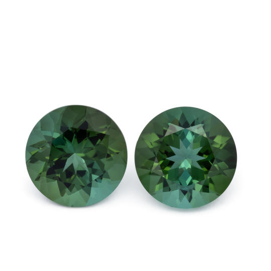 Turmalin Paar - grün, rund, 8x8 mm, 3.86 cts, Nr. TR991138