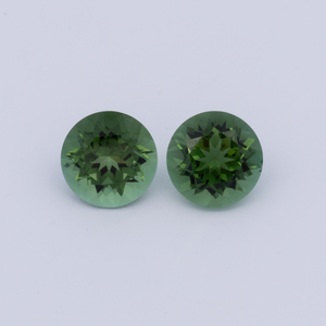 Turmalin Paar - grün, rund, 6.5x6.5 mm, 2.09 cts, Nr. TR991139
