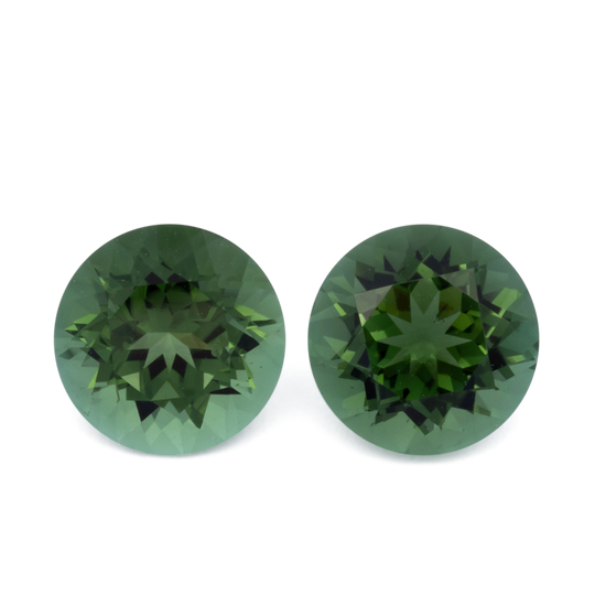 Turmalin Paar - grün, rund, 6.5x6.5 mm, 2.09 cts, Nr. TR991139