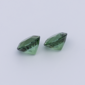 Turmalin Paar - grün, rund, 6.5x6.5 mm, 2.09 cts, Nr. TR991139