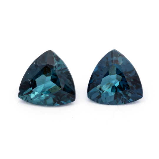 Turmalin Paar - blau, trillion, 3.9x3.9 mm, 0.36 cts, Nr. TR991202