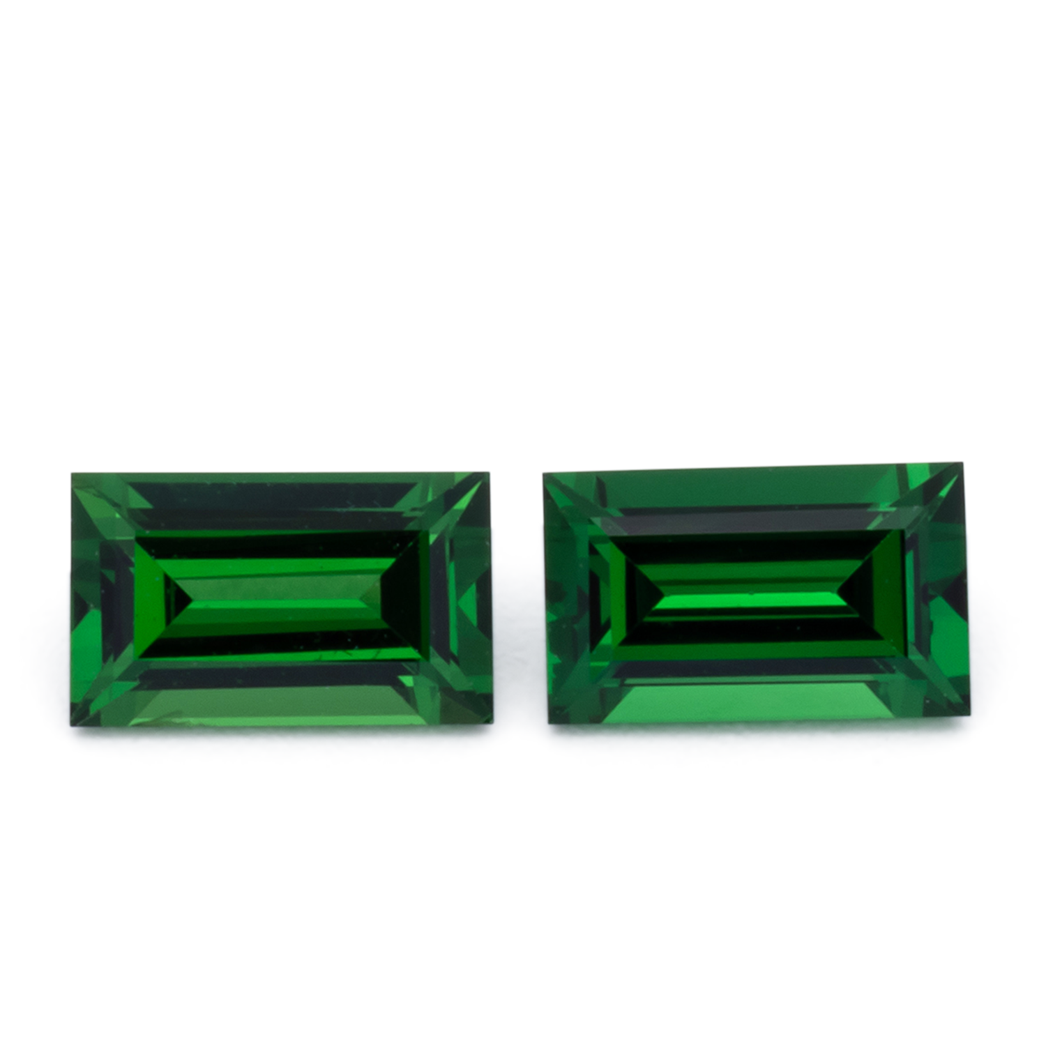 Tsavorit Paar - grün, baguette, 5x3 mm, 0.61 cts, Nr. TS91025