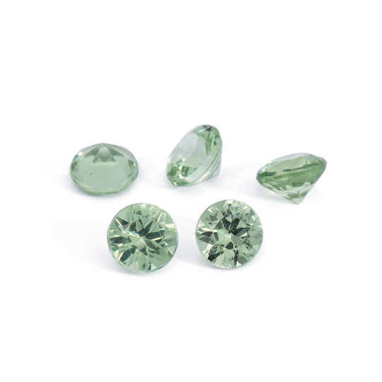 Saphir - grün, rund, 3x3 mm, 0.13 - 0.16 cts, Nr. XSR11257