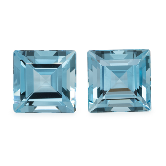 Aquamarine Pair - A, octagon, 10x10 mm, 8.60 cts, No. A74001