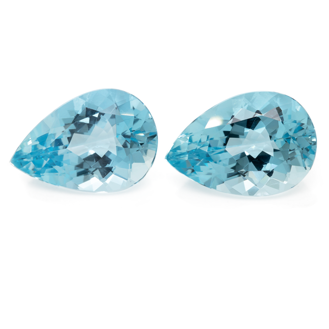 Aquamarin Paar - AAA, blau, birnform, 16x11 mm, 11.69 cts, Nr. A99038
