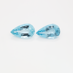 Aquamarine Pair - blue, pearshape, 14x8.5 mm, 6.67 cts, No. A99039