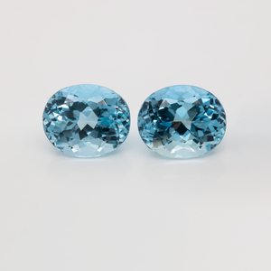 Aquamarine Pair - AAA, oval, 11.x9.5 mm, 8.70 cts, No. A99056