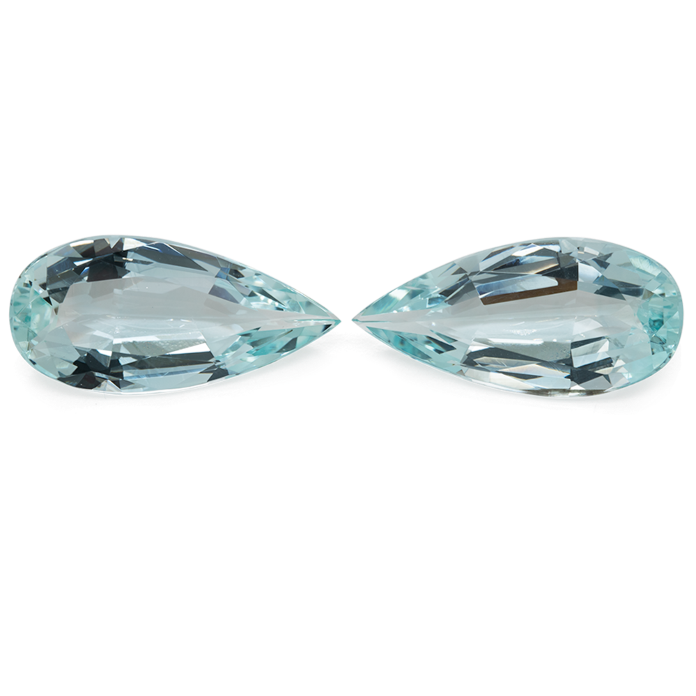 Beryl Pair - green, pearshape, 19x9 mm, 10.42 cts, No. BY29001