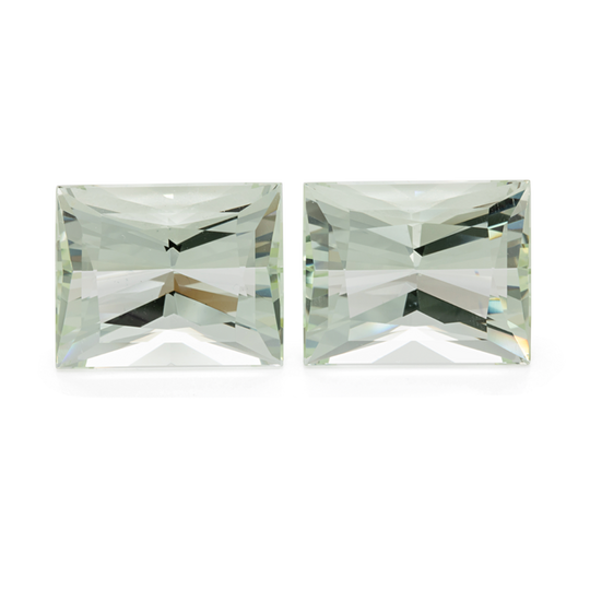 Beryll Paar - grün, rechteck, 15,5x12,5 mm, 25,10 cts, Nr. BY90040