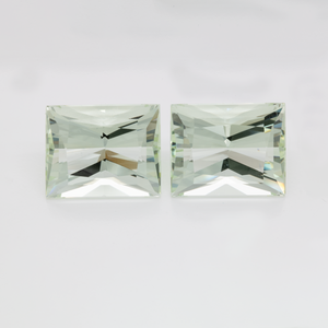 Beryll Paar - grün, rechteck, 15,5x12,5 mm, 25,10 cts, Nr. BY90040