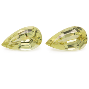 Chrysoberyl Pair - yellow, pearshape, 14x8.1 mm, 8.48 cts, No. CHB10002