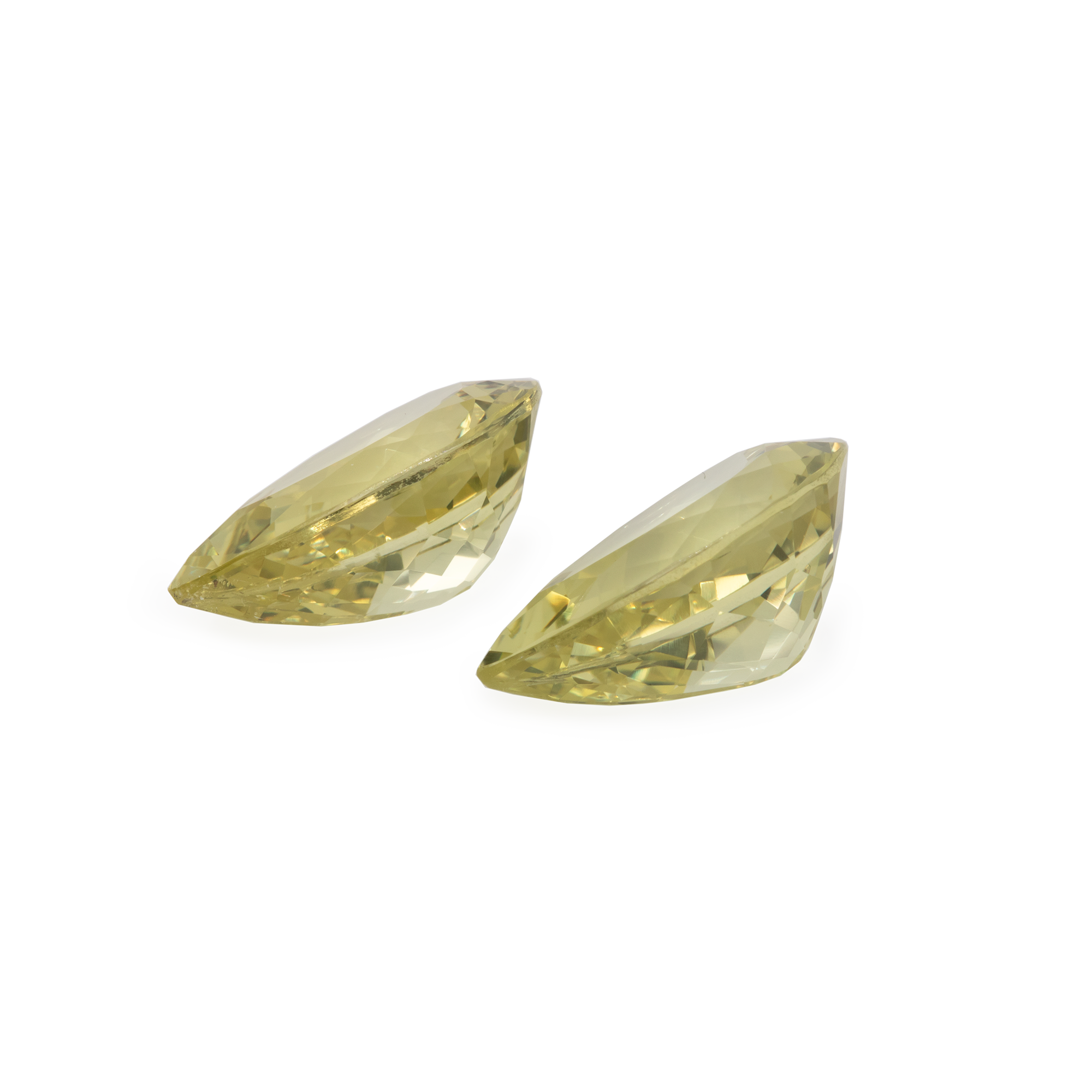 Chrysoberyl Pair - yellow, pearshape, 12x8 mm, 6.92 cts, No. CHB12001