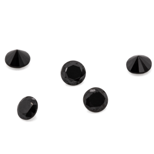 Diamond - black, non-transparent, round, 1.3 mm, approx. 0.01 cts, No. D11057