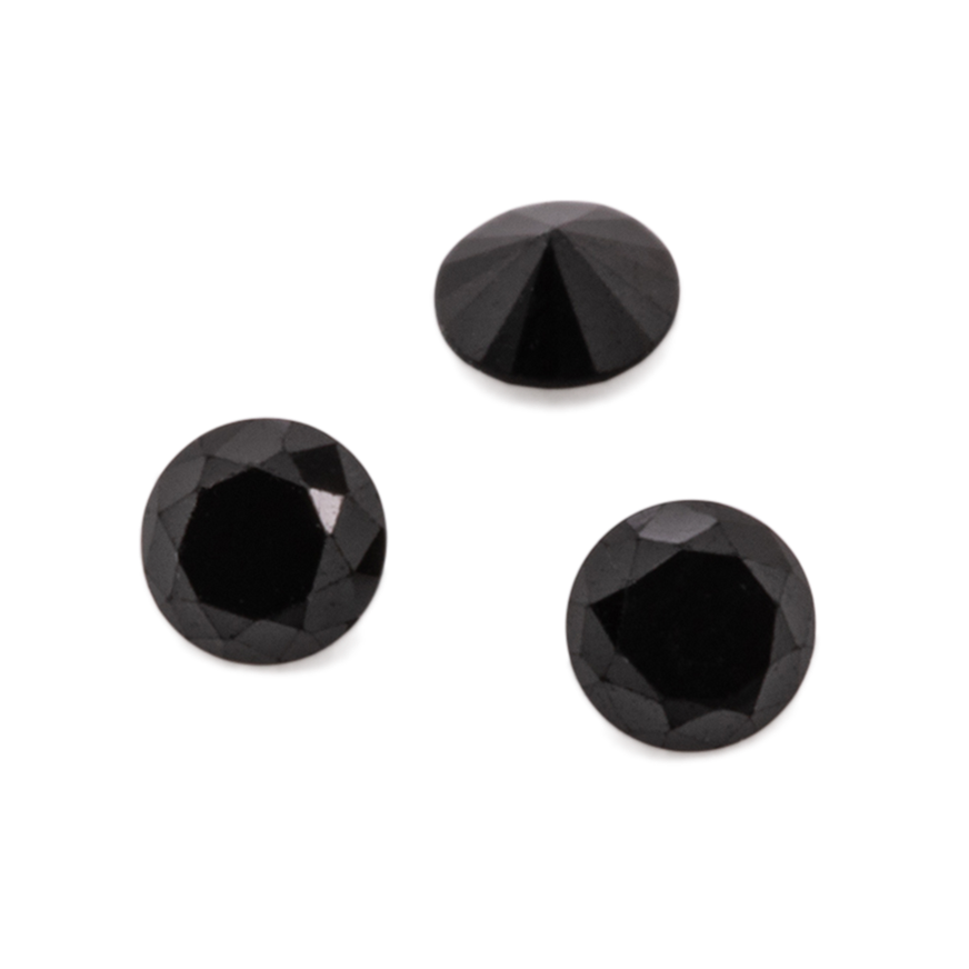 Diamond - black, non-transparent, round, 1.8mm, approx. 0.025 cts, No. D11059