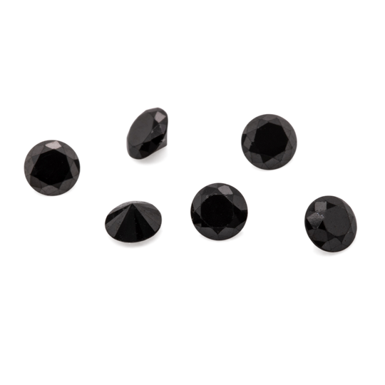 Diamond - black, non-transparent, round, 2.0 mm, approx. 0.03 cts, No. D11060