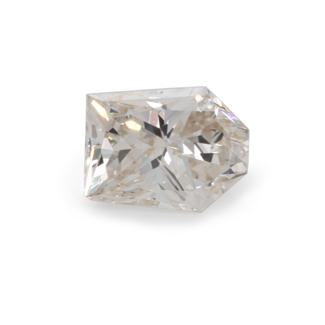 Diamond - yellow white, PQ1, fantasy, 5.4x3.9 mm, 0.48 cts, No. D12001