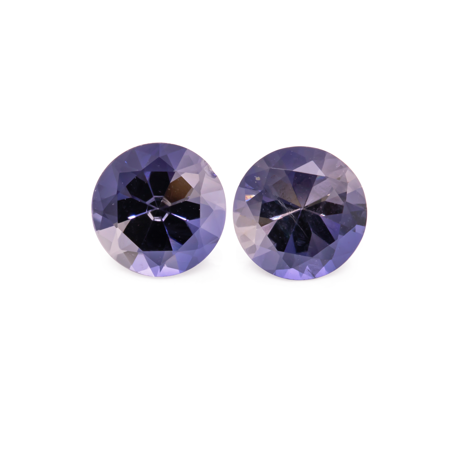 Iolite Pair - purple/blue, round, 5x5 mm, 0.77-0.80 cts, No. IOL22001