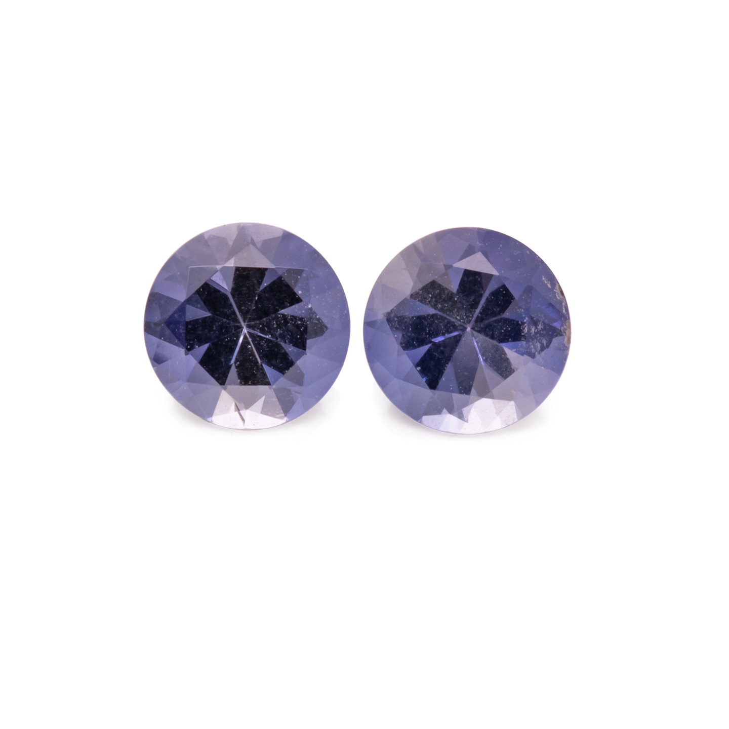Iolite Pair - purple/blue, round, 5x5 mm, 0.71-0.79 cts, No. IOL23001