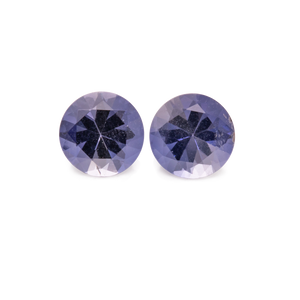 Iolite Pair - purple/blue, round, 5x5 mm, 0.71-0.79 cts, No. IOL23001