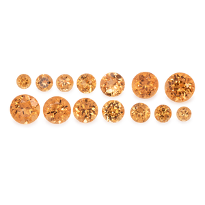 Mandarin Garnet Set - orange, round, 3x3 - 6x6 mm, 7.80 cts, No. MG14003