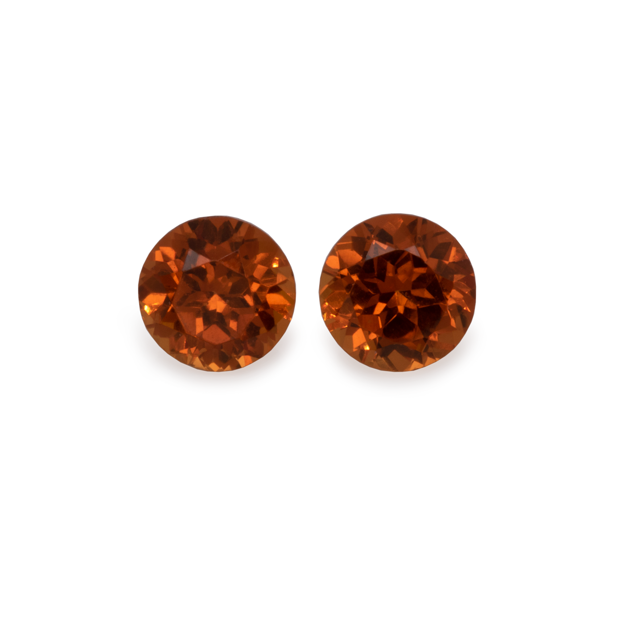 Mandarin Granat Paar - orange, rund, 3x3 mm, 0,22-0,34 cts, Nr. MG22003