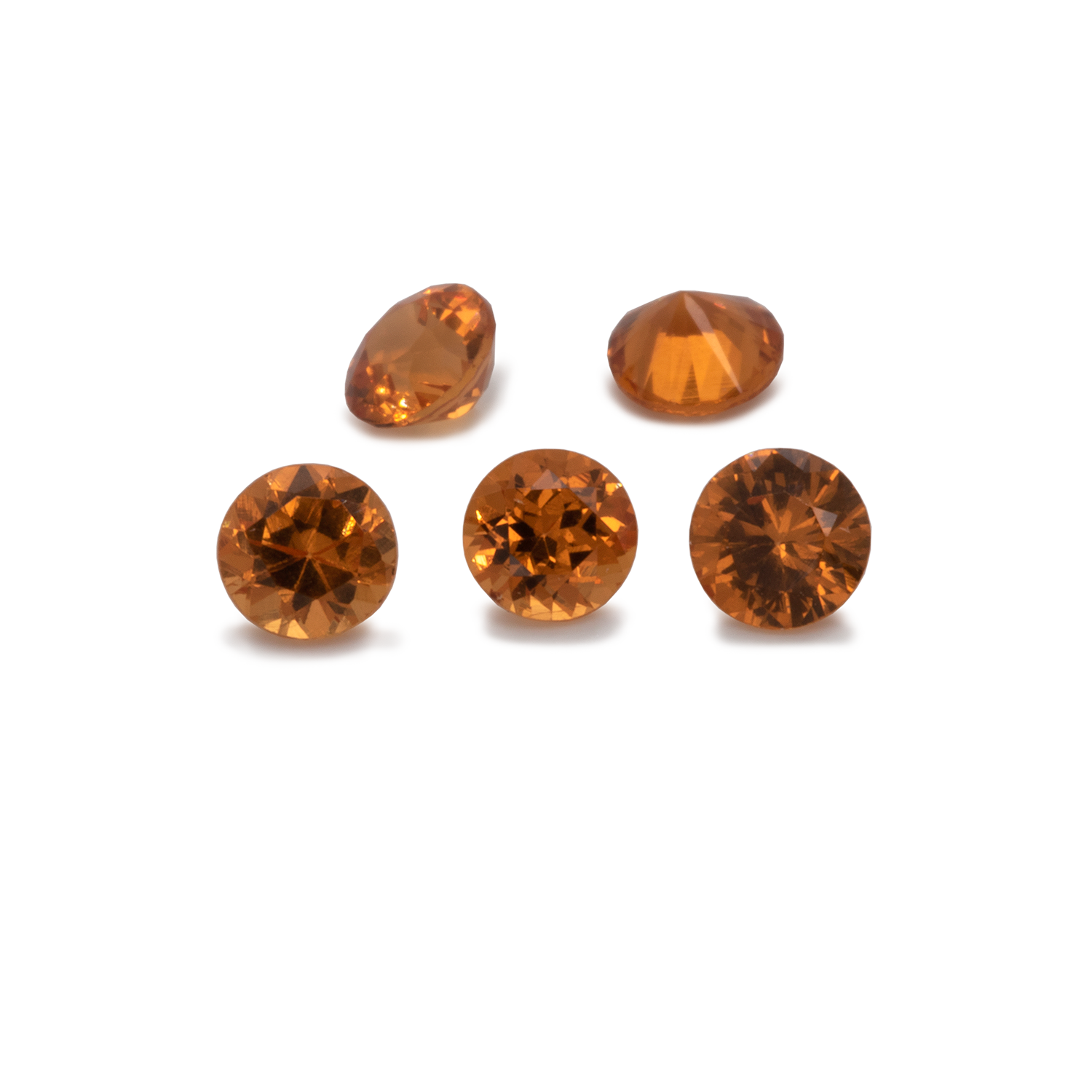 Mandarin Garnet - orange, round, 2.5x2.5 mm, 0.079-0.094 cts, No. MG37001