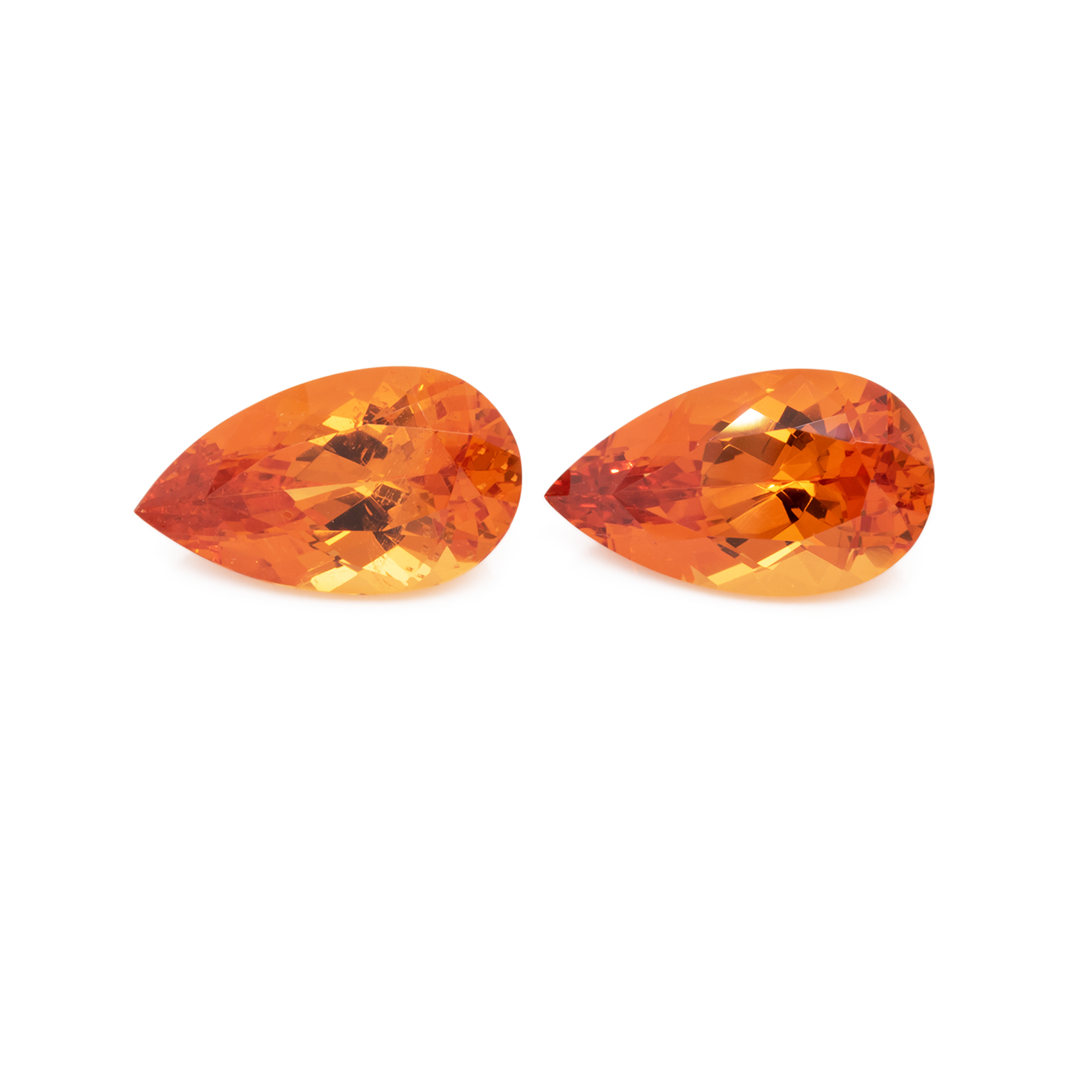 Mandarin Granat Paar - orange, birnform, 13x7.5 mm, 7.76 cts, Nr. MG99059