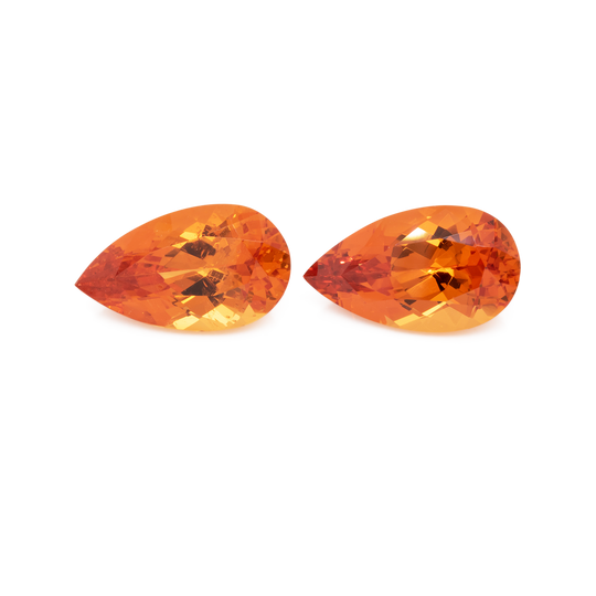 Mandarin Granat Paar - orange, birnform, 13x7.5 mm, 7.76 cts, Nr. MG99059