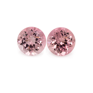 Morganit Paar - rosa, rund, 6,5x6,5 mm, 2,14 cts, Nr. MO32005