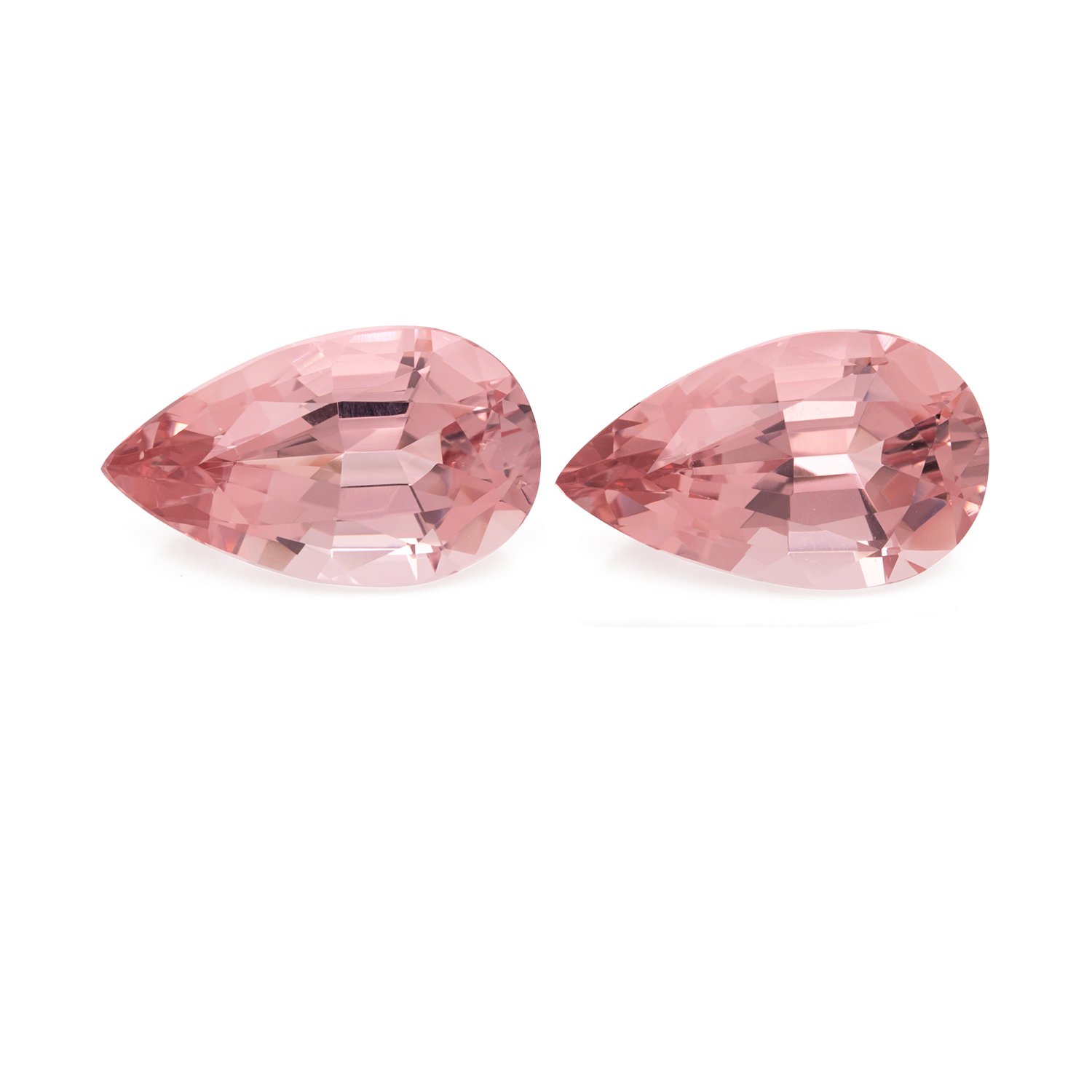 Morganite Pair - pink, pearshape, 16x9.5 mm, 10,58 cts, No. MO32009