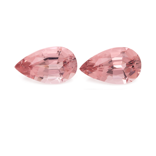 Morganite Pair - pink, pearshape, 16x9.5 mm, 10,58 cts, No. MO32009