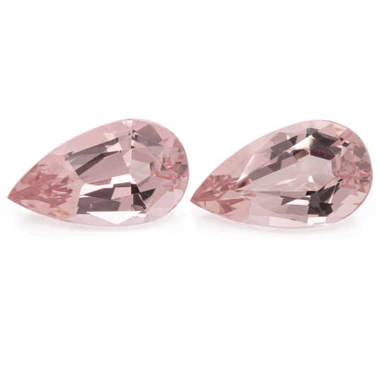 Morganite pair - pink, pear-shaped, 14x8 mm, 6,4 cts, No. MO46004