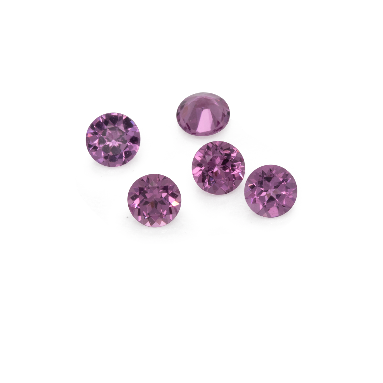 Royal Purple Garnet - purple, round, 2x2 mm, 0.03-0.04 cts, No. RP61001