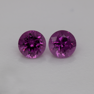 Royal Purple Garnet Pair - purple, round, 4x4 mm, 0.63 - 0.66 cts, No. RP94001