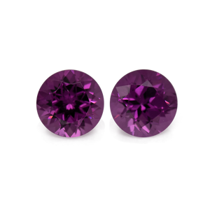 Royal Purple Garnet Pair - purple, round, 4x4 mm, 0.63 - 0.66 cts, No. RP94001