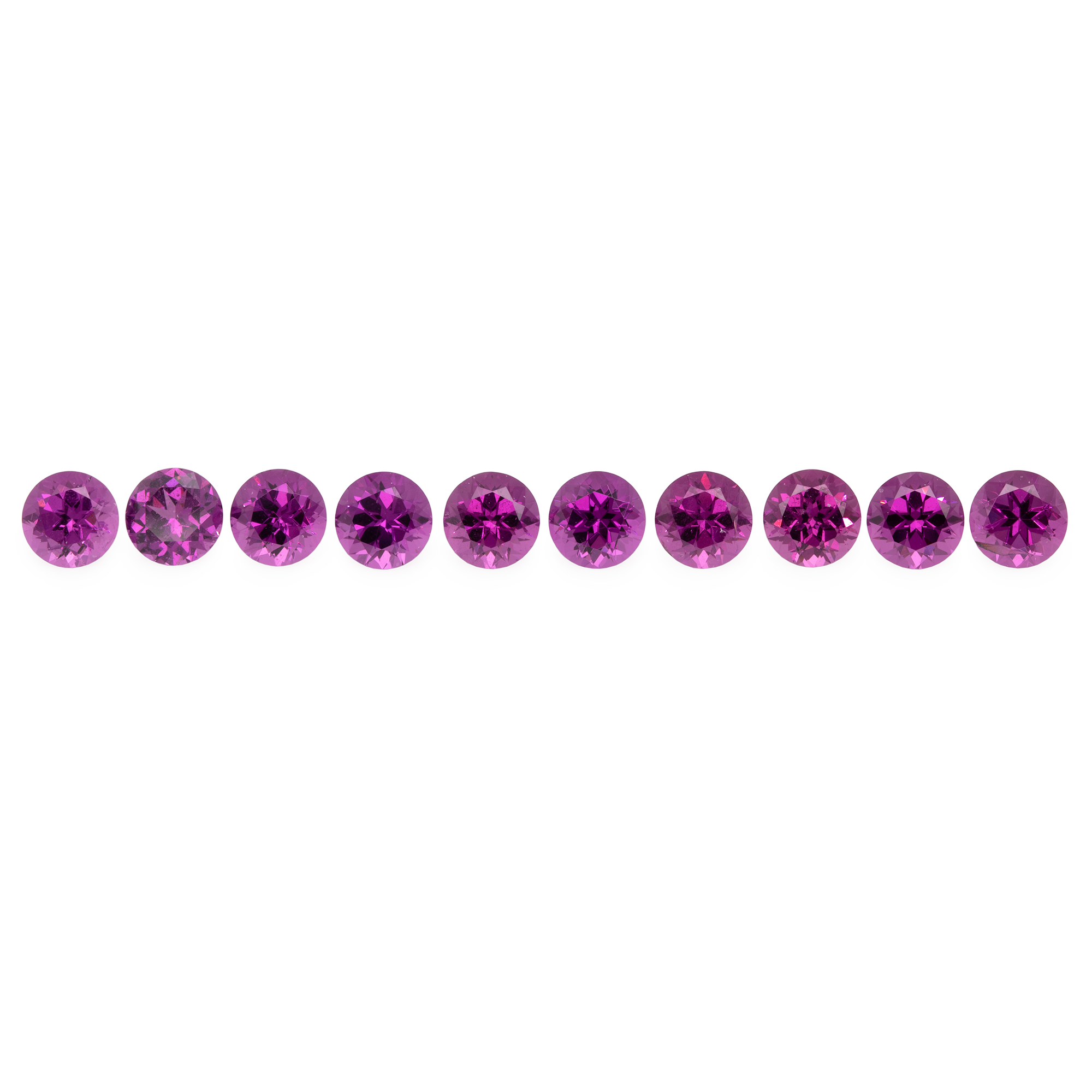 Royal Purple Garnet Set - purple, round, 5x5 mm, 11.94 cts, No. SET99001
