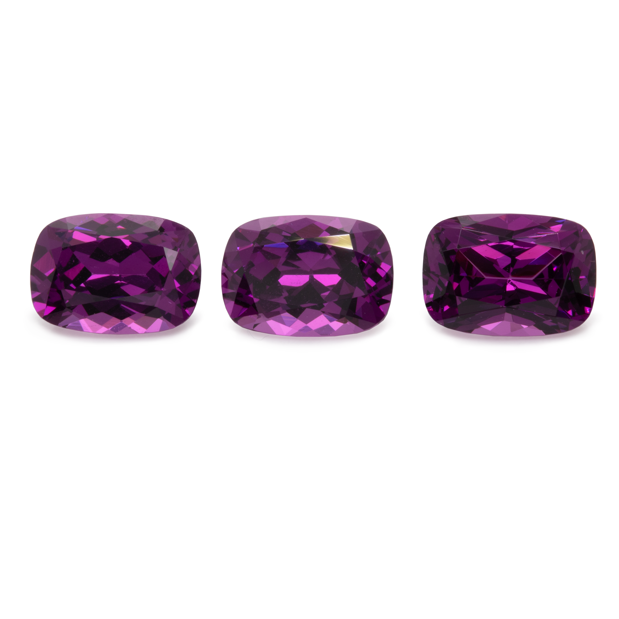 Royal Purple Garnet Set - purple, cushion, 7x5 mm, 3.03 cts, No. SET99012