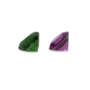 Royal Purple Garnet & Chrome Tourmaline Set - purple & green, round, 5x5 mm, 1.12 cts, No. SET99013