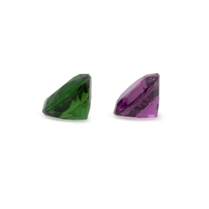 Royal Purple Garnet & Chrome Turmalin im Set - lila & grün, rund, 5x5 mm, 1,12 cts, Nr. SET99013
