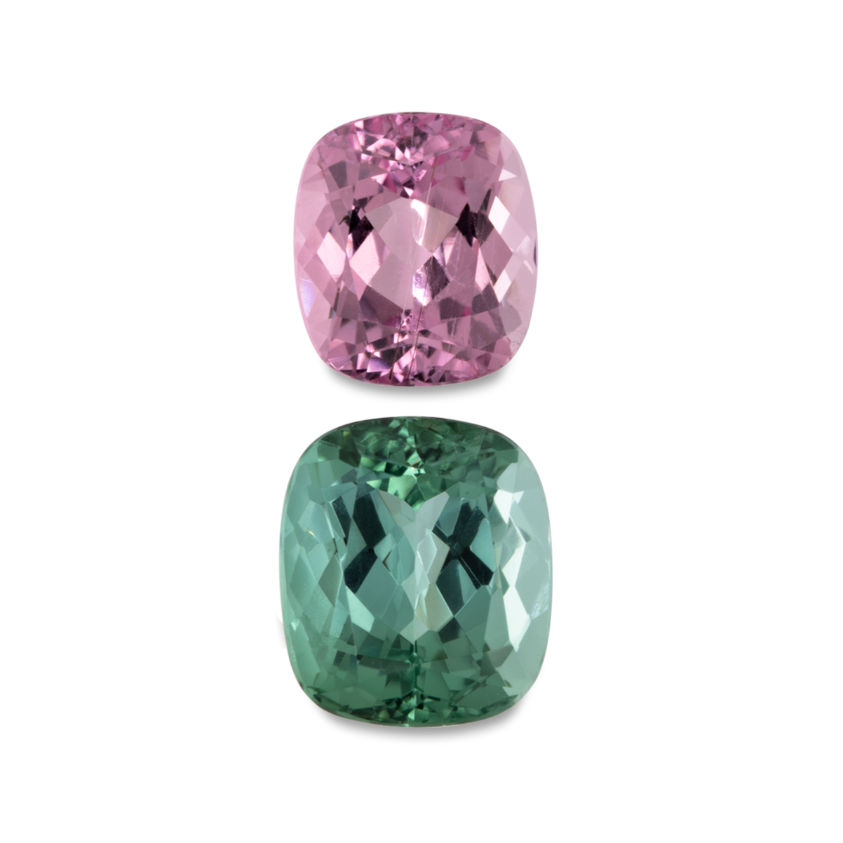 Turmalin im Set - rosa/grün, antik, 8x7 & 9x8 mm, 5,03 cts, Nr. SET99016