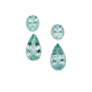 Beryl set - green, oval & pearshape, 7x6 mm & 12x7 mm, 5.78 cts, No. SET99017