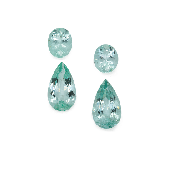 Beryll im Set - grün, oval & birnform, 12x7 mm, 5.78 cts, Nr. SET99017