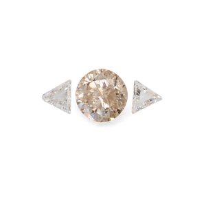 Diamant im Set - weiß/braun, PQ, rund & trillion, Nr. SET99040