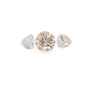 Diamant im Set - weiß/braun, PQ, rund & trillion, Nr. SET99041