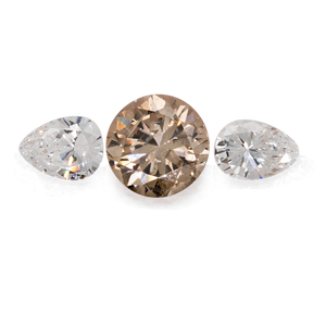 Diamant im Set - weiß/braun, SI 2, rund & trillion, Nr. SET99042